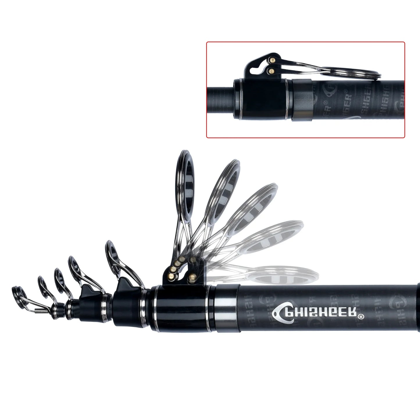 NNEOBA 5.3m Telescopic Surf Spinning Rod 30T Carbon Fiber Black-1