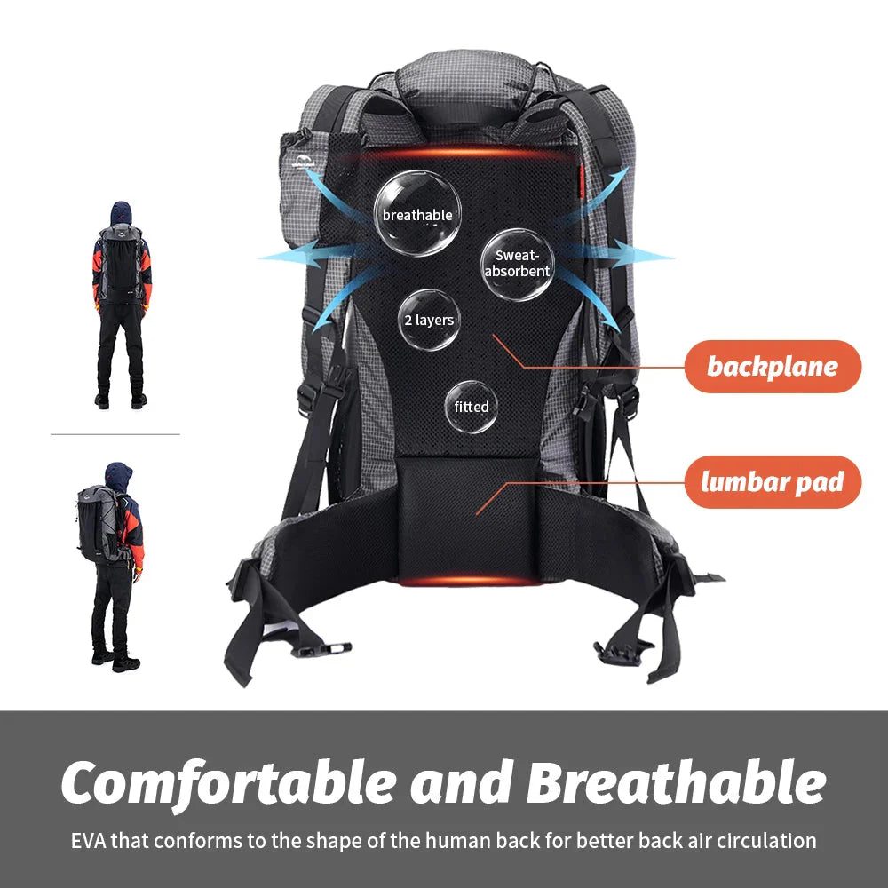 NNEOBA 40+5L Climbing Backpack Black