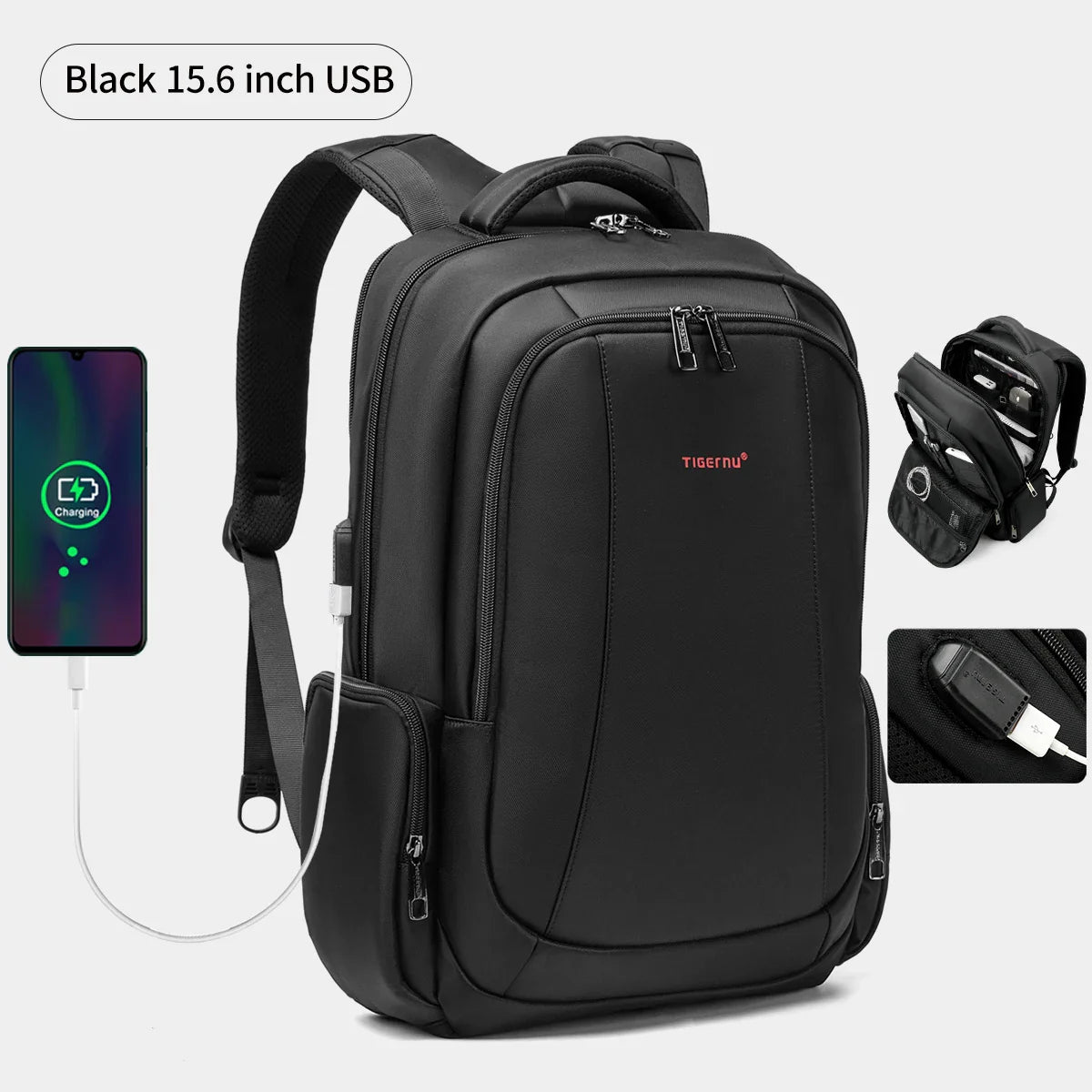 NNEOBA Anti-Theft Laptop Backpack Black