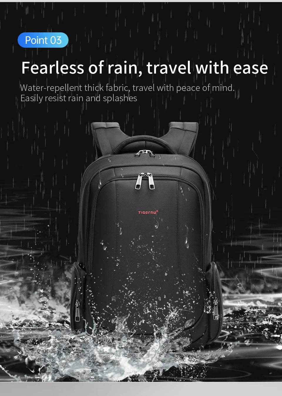 NNEOBA Anti-Theft Laptop Backpack Black