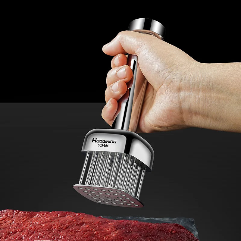 NNEOBA Meat Tenderizer Needle Hammer Silver-2