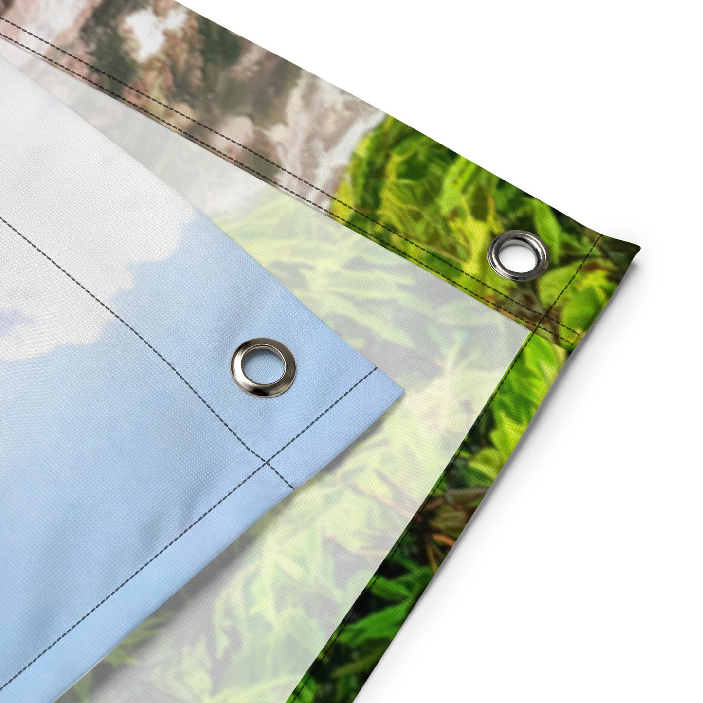 Lighthouse Beach Painting Flag Tapestry