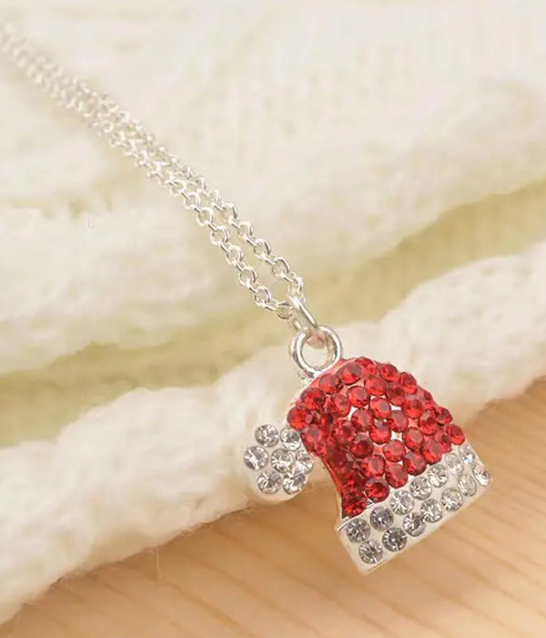 CHRISTMAS THEME SANTA HAT NECKLACE-0