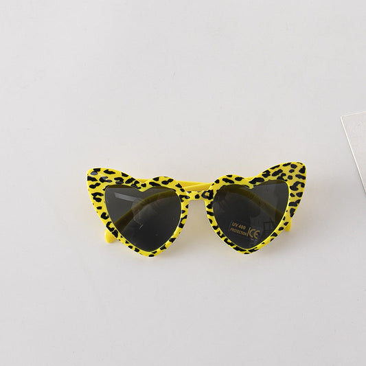 Leopard Print Pattern Heart Shape Fashion Sunglasses
