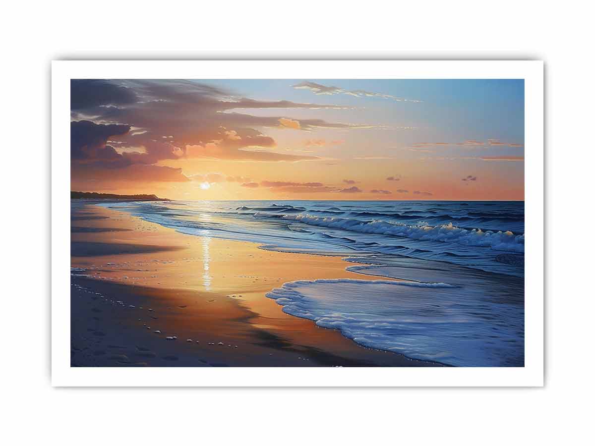 Beach Painting on Canvas Art Print
