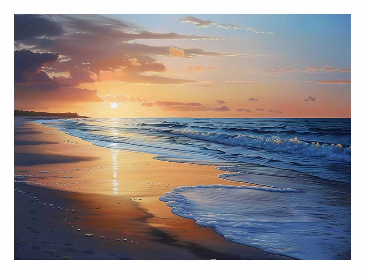 Beach Painting on Canvas Art Print