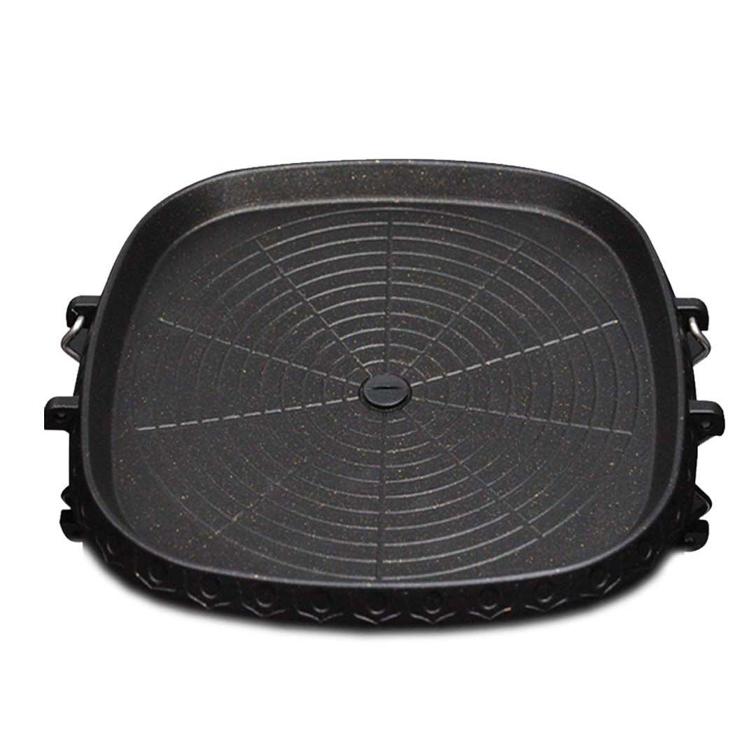 NNEAGS Portable Korean BBQ Butane Gas Stove Stone Grill Plate Non Stick Coated Square-0
