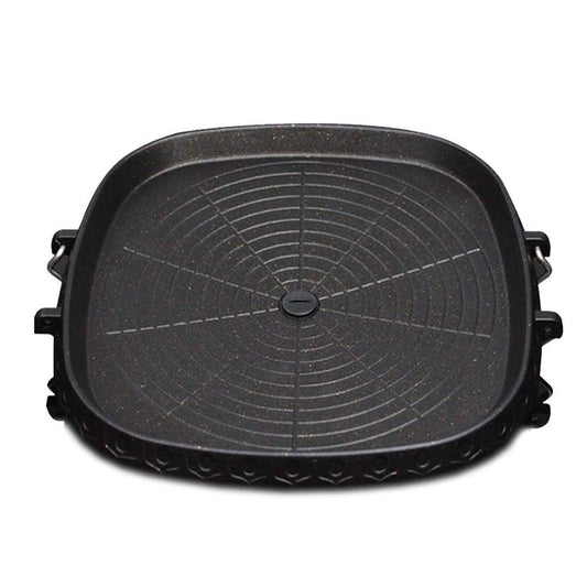 NNEAGS Portable Korean BBQ Butane Gas Stove Stone Grill Plate Non Stick Coated Square-0