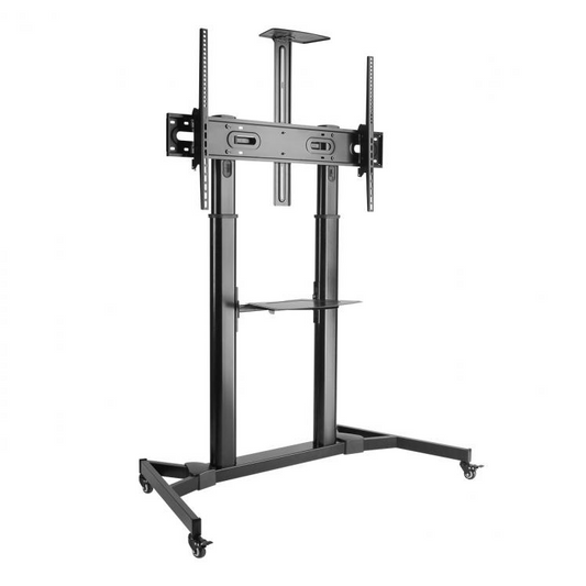 Sbox FS-3610 60"-100" TV gurulós padló tartó állvány - Fekete (SBOX FS-3610)-0