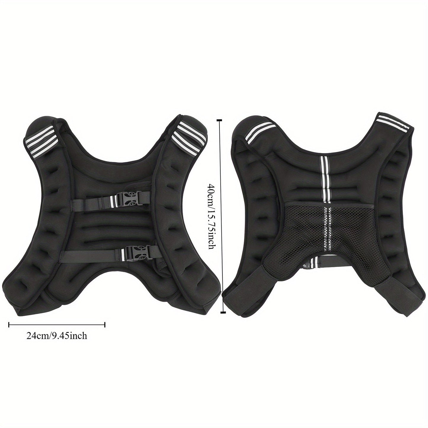 Weighted Vest for Strength Training with Adjustable Buckles, 10.3KG(Black)-1