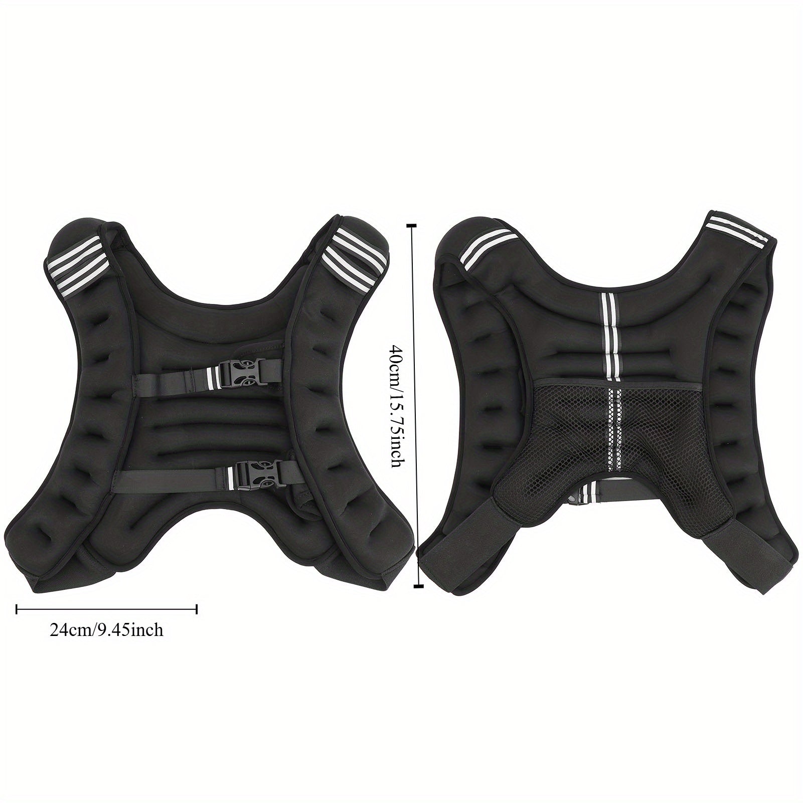 Weighted Vest for Strength Training with Adjustable Buckles, 10.3KG(Black)-1