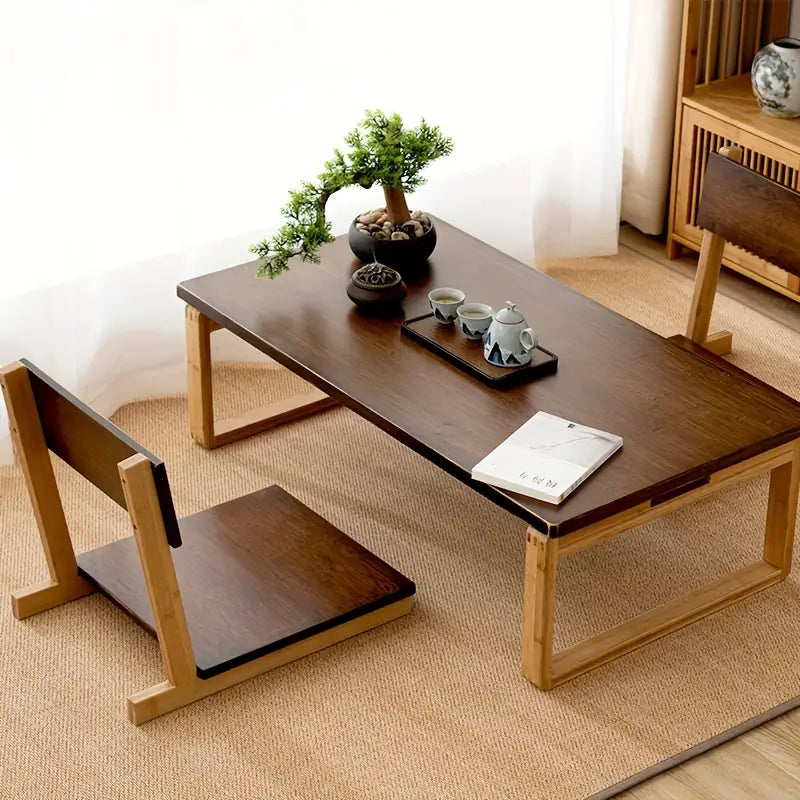 NNETM Eco-Friendly Bamboo Floor Chair - Brown-2