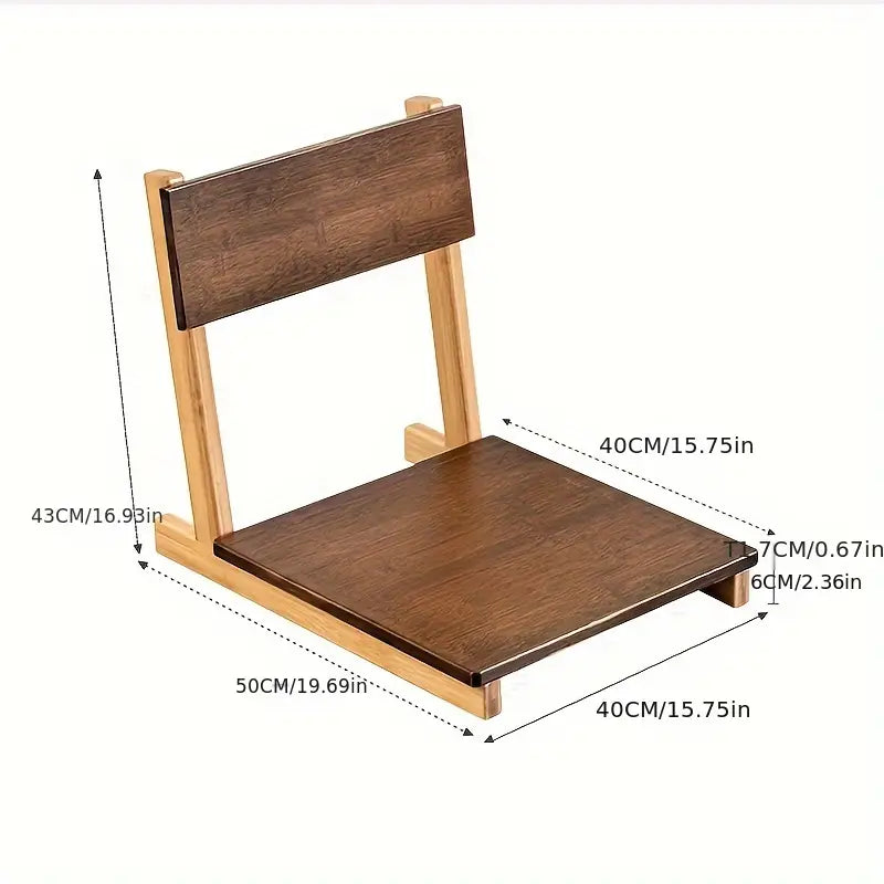 NNETM Eco-Friendly Bamboo Floor Chair - Brown-3