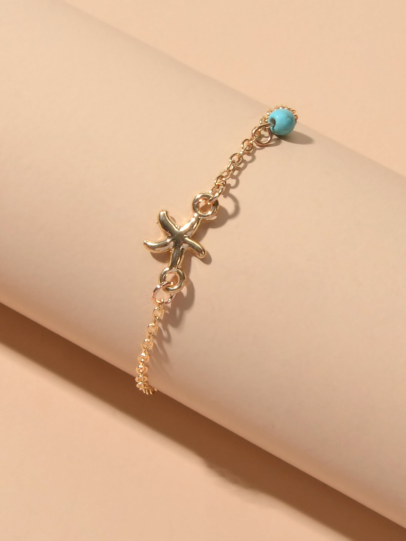 Gold Silver Chain Turquoise Starfish Anklet Barefoot Ankle Foot Jewellery-2