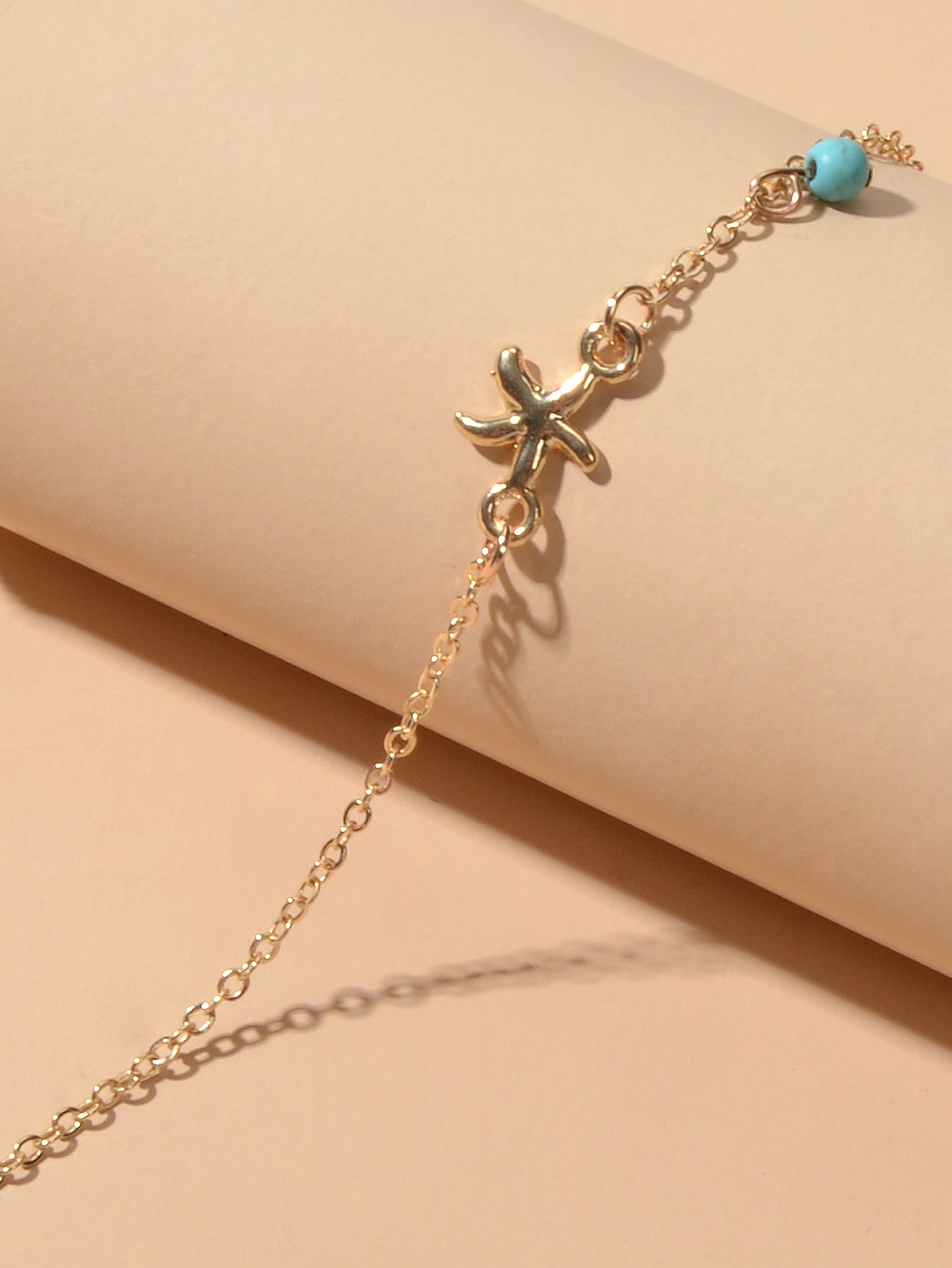 Gold Silver Chain Turquoise Starfish Anklet Barefoot Ankle Foot Jewellery-3