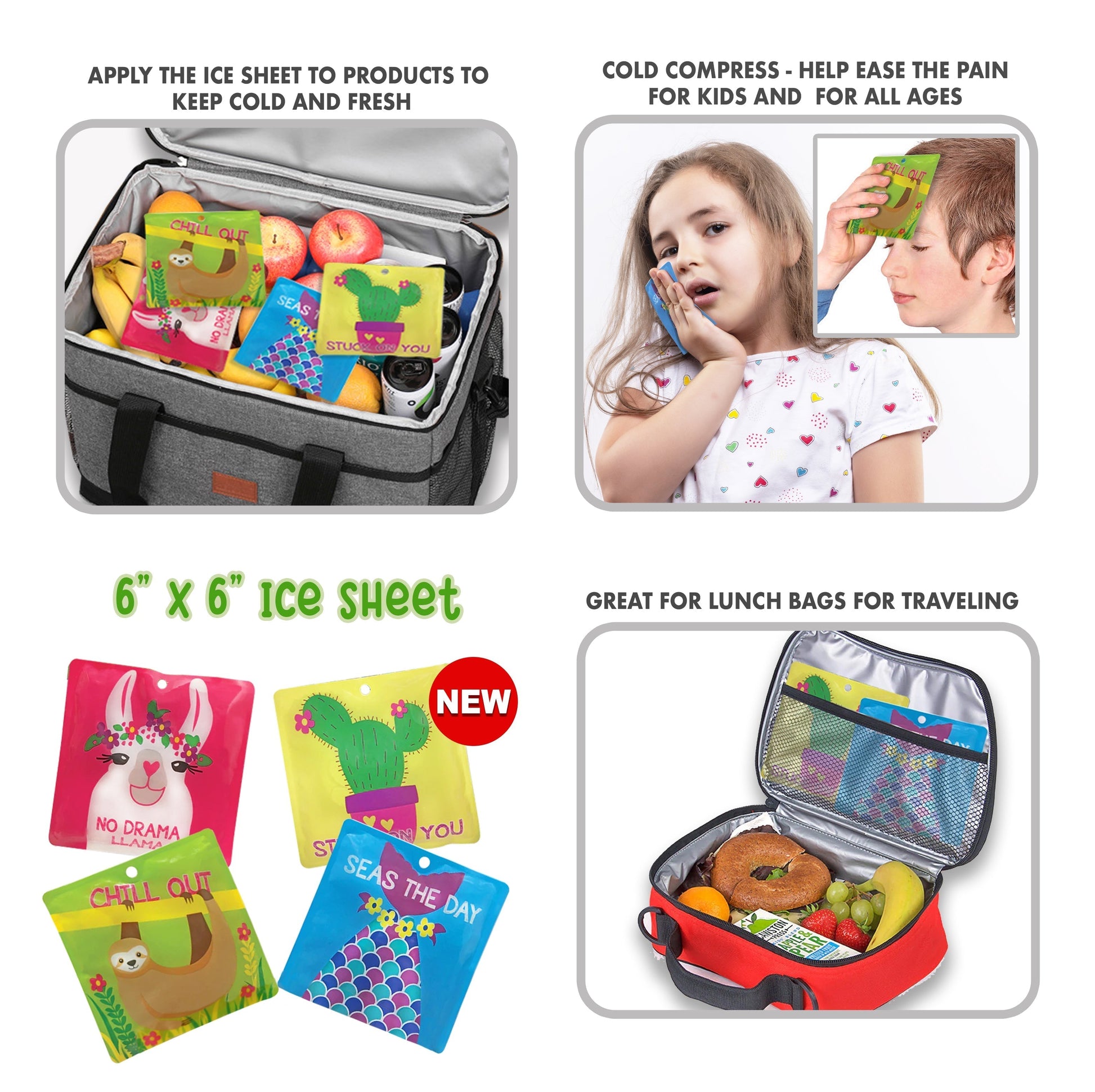 6x6 Mermaid Reusable Eco-Friendly Ice Pack (1pc)-2