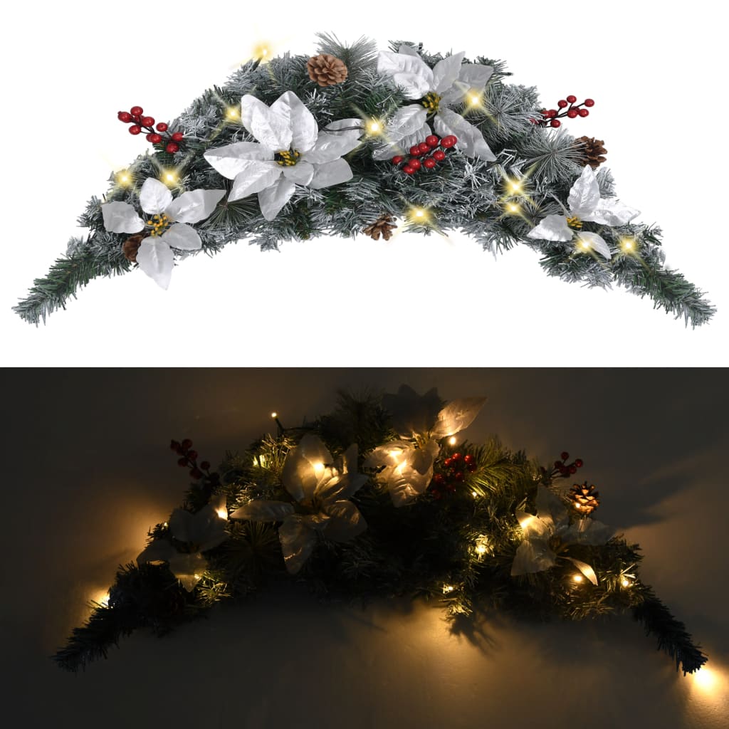 NNEVL Christmas Arch with LED Lights Green 90 cm PVC-1