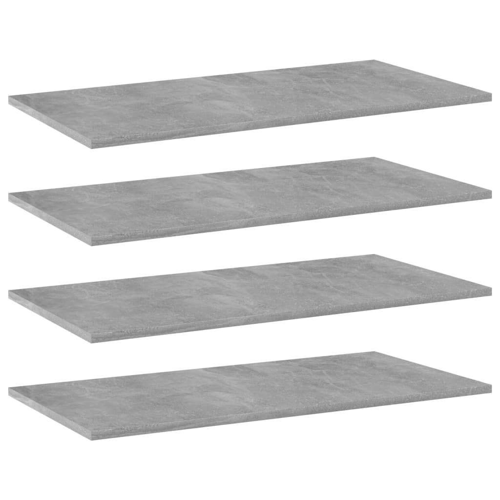 NNEVL Bookshelf Boards 4 pcs Concrete Grey 80x40x1.5 cm Chipboard-0