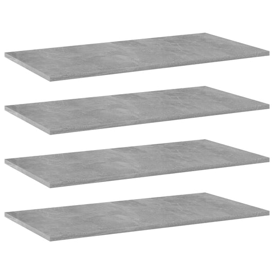 NNEVL Bookshelf Boards 4 pcs Concrete Grey 80x40x1.5 cm Chipboard-0