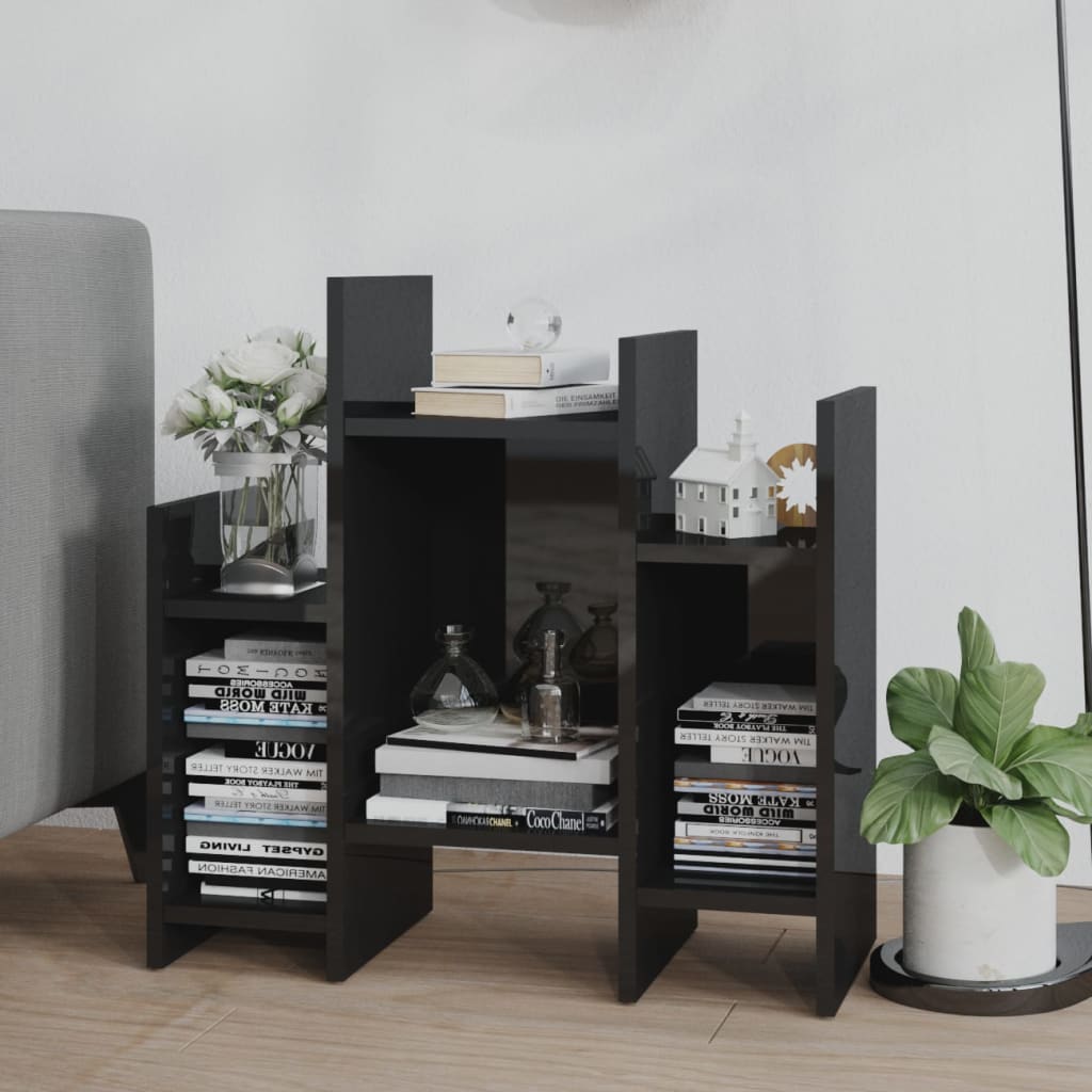 NNEVL Side Cabinet High Gloss Black 60x26x60 cm Chipboard-2
