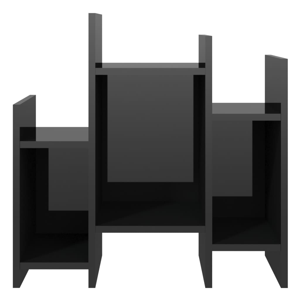 NNEVL Side Cabinet High Gloss Black 60x26x60 cm Chipboard-4