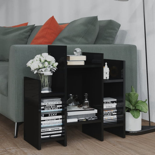 NNEVL Side Cabinet High Gloss Black 60x26x60 cm Chipboard-0