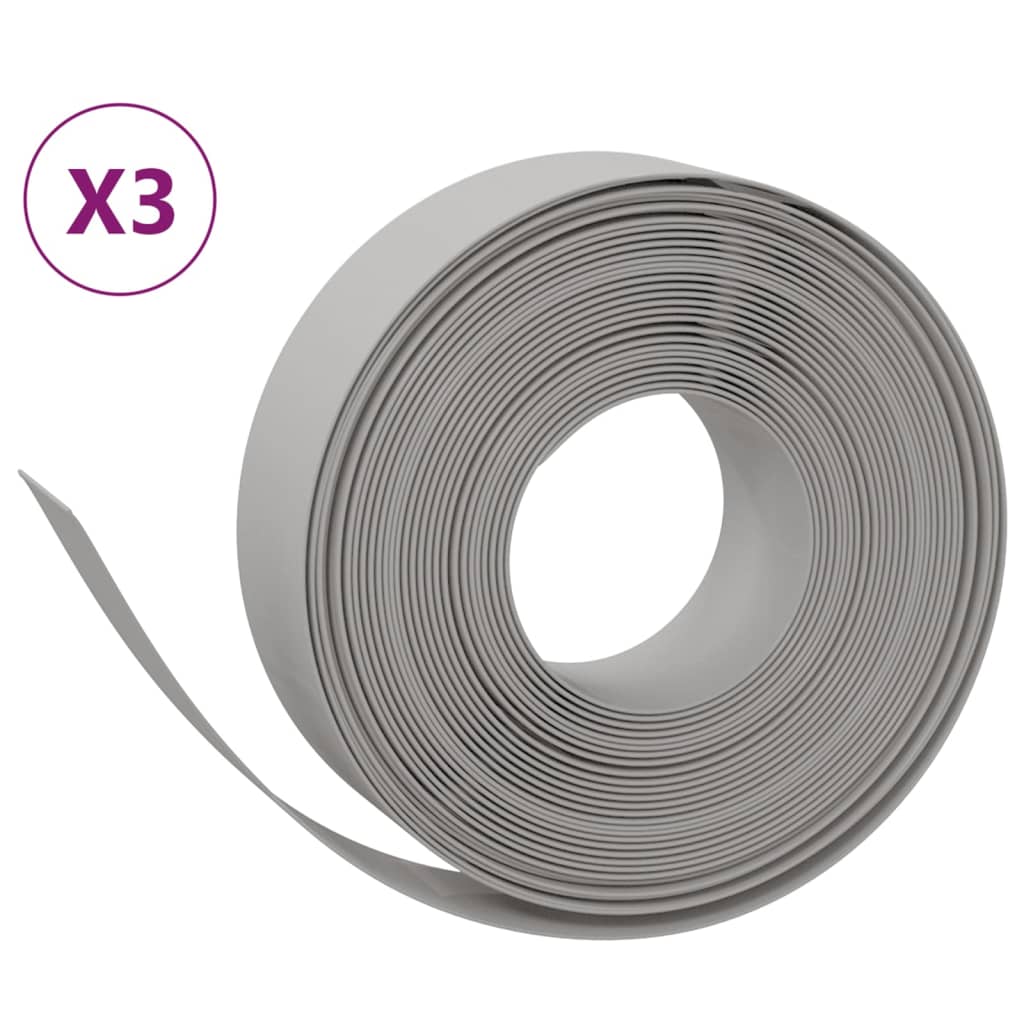 NNEVL Garden Edgings 3 pcs Grey 10 m 15 cm Polyethylene-1