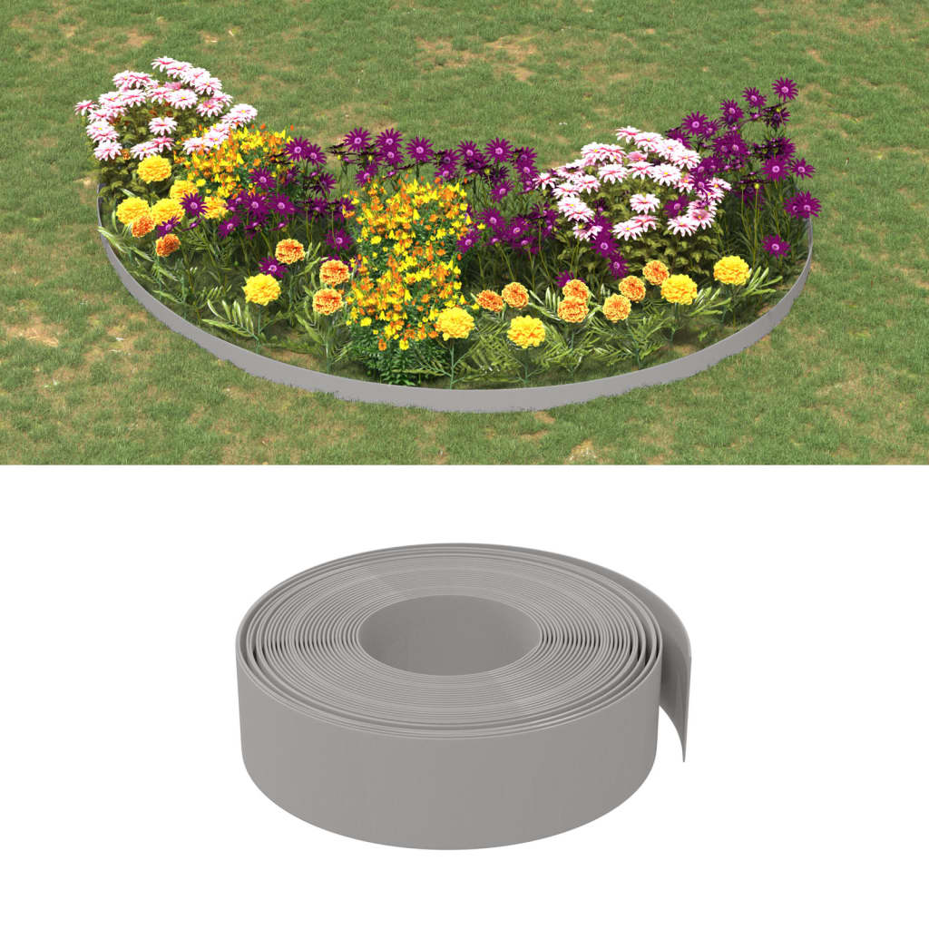 NNEVL Garden Edgings 3 pcs Grey 10 m 15 cm Polyethylene-0