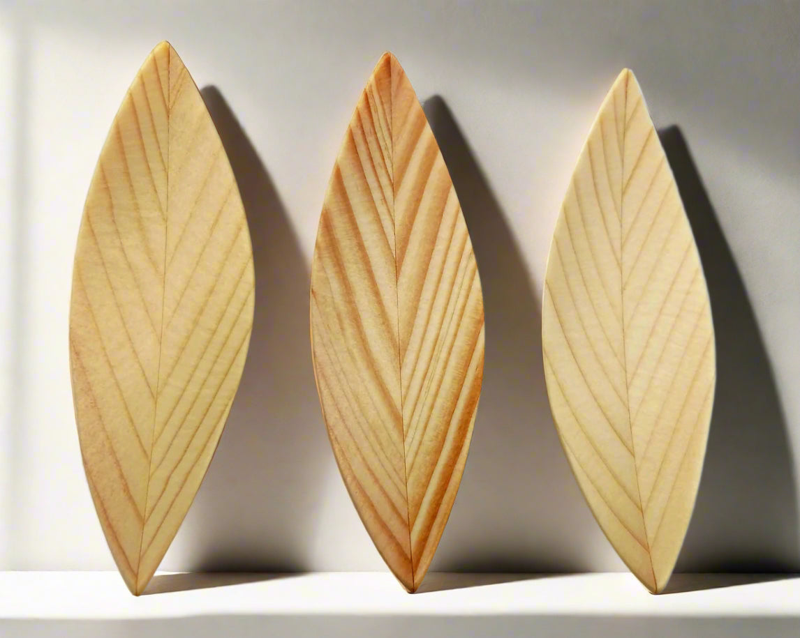 Japanese Chopstick Rests - Eco-Friendly Wooden Leaf Design-3
