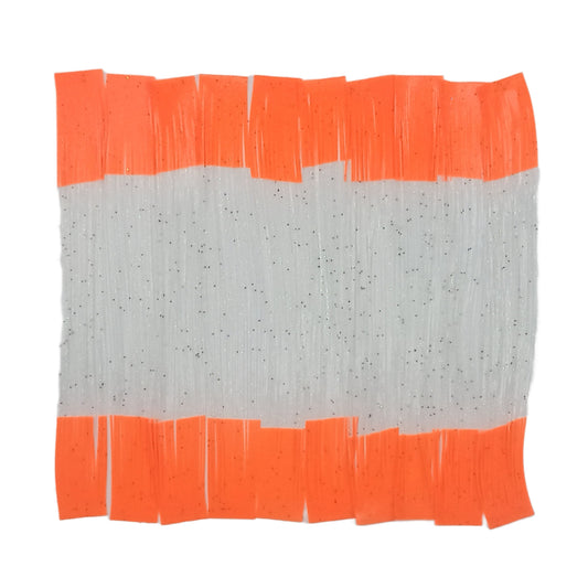 Artizan 22 strand silicon skirting, Clear/Orange Tips, Qty 20-0