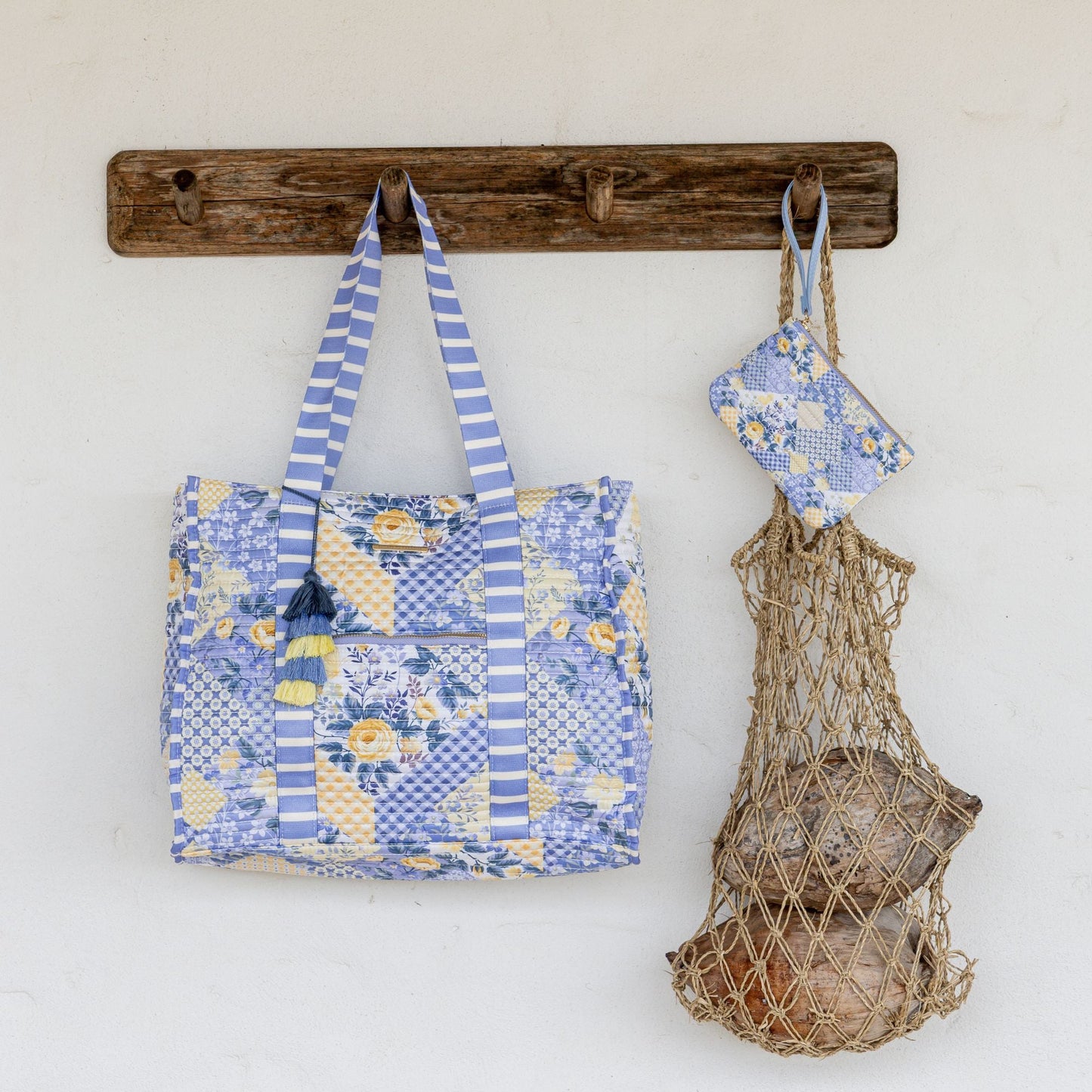 Striped Beach Bag-Lovely Lavender