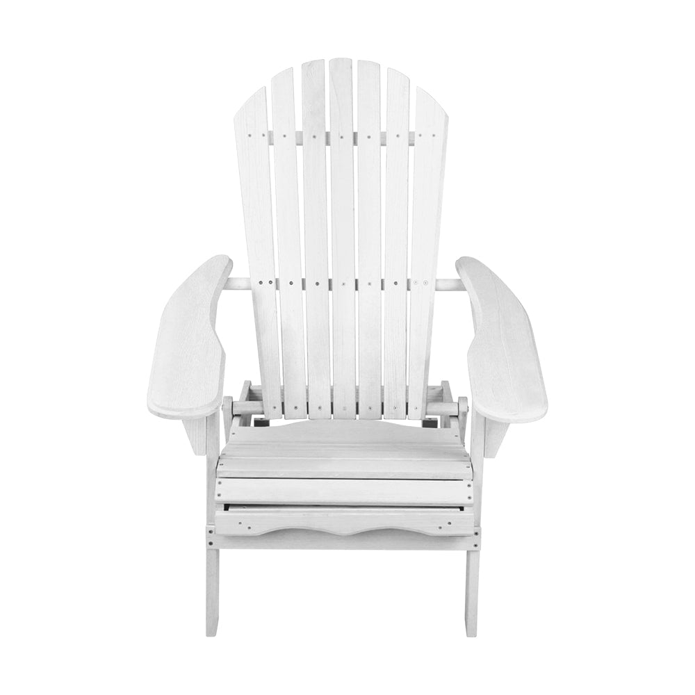 NNEDSZ Beach Chair with Ottoman - White