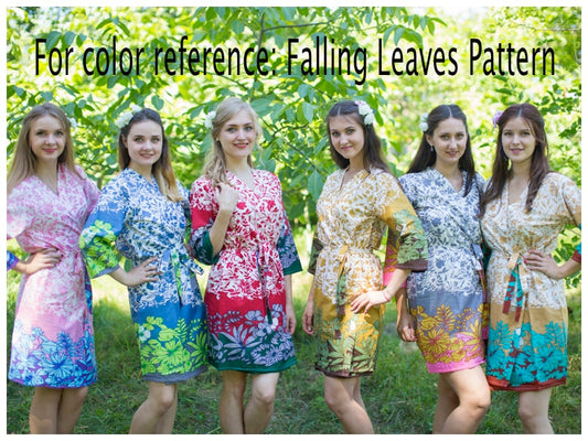 Cream Peach Beach Days Style Caftan in Falling Leaves