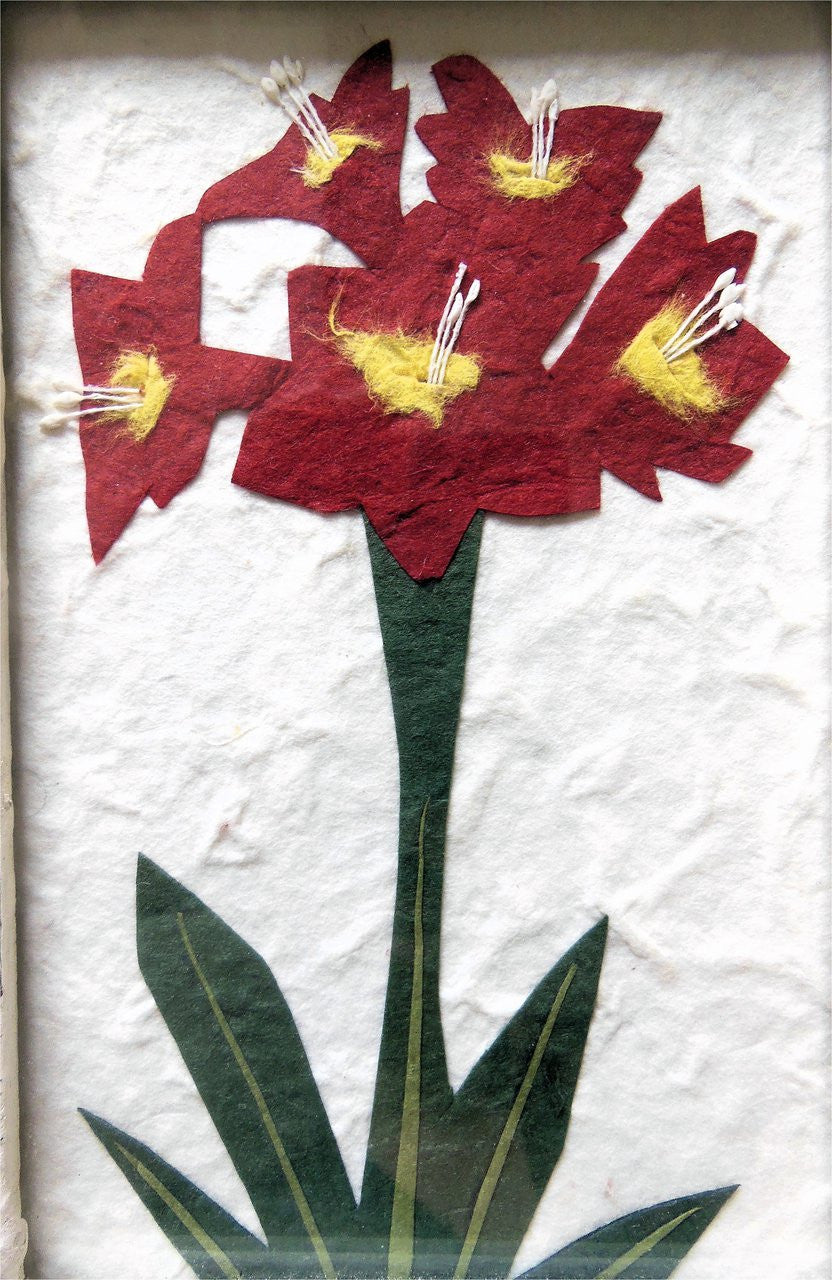 Paper flowers from Bangkok, Thailand.  Framed.-2
