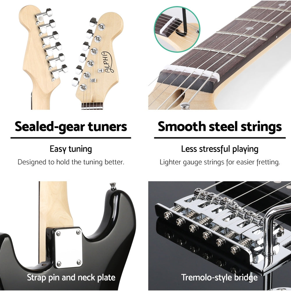 NNEDSZ Electric Guitar Music String Instrument Rock Black Carry Bag Steel String-3