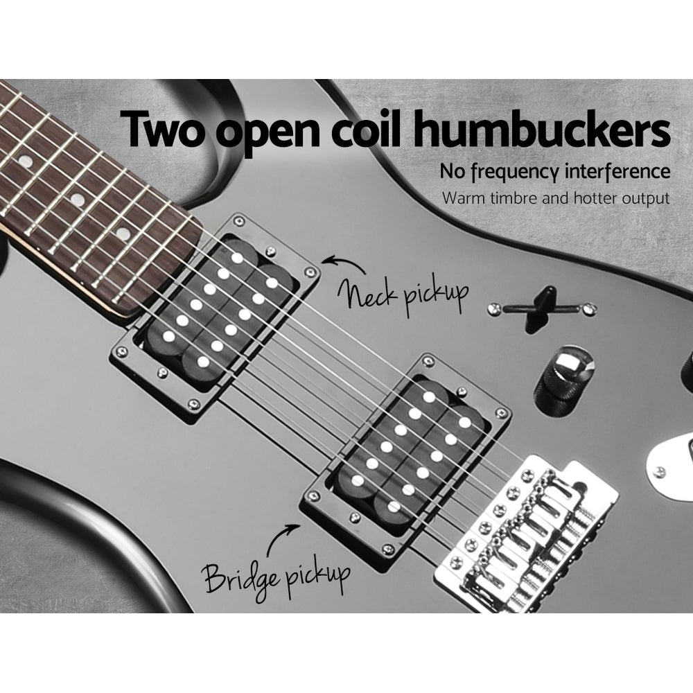 NNEDSZ Electric Guitar Music String Instrument Rock Black Carry Bag Steel String-4