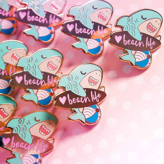 Beach Life Shark Enamel Pin