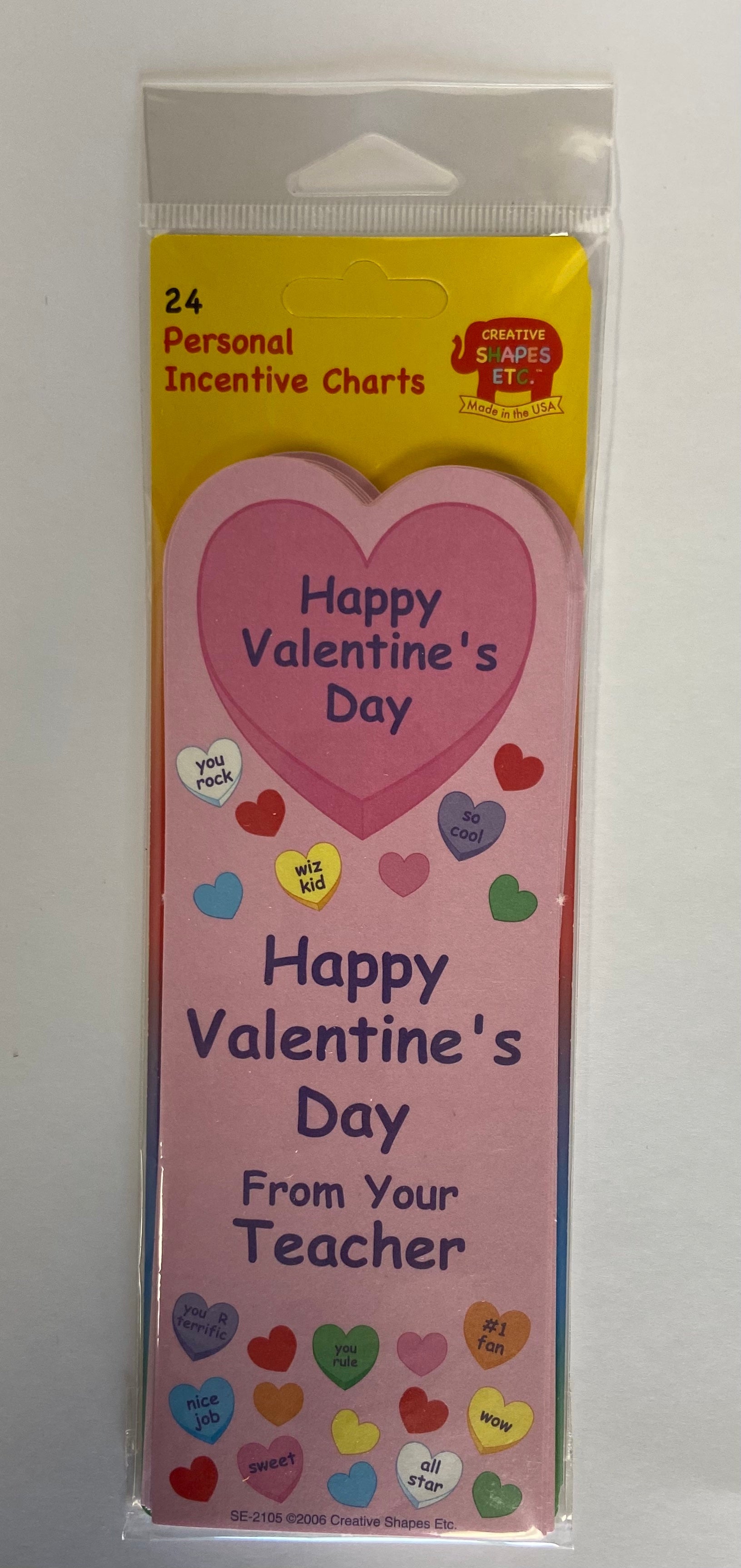 SHAPES ETC. "From Your Teacher" Bookmarks - Valentine-2