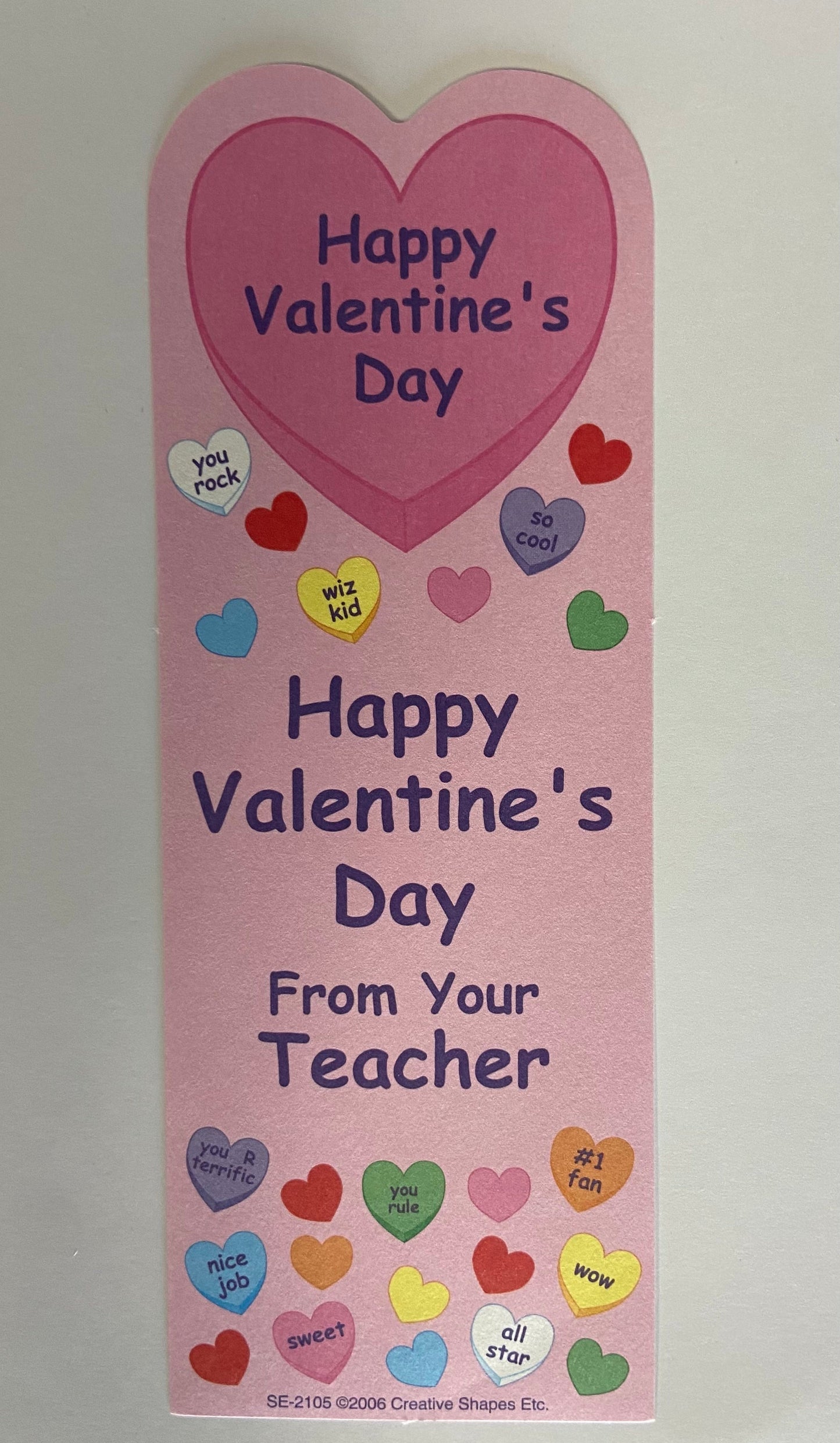 SHAPES ETC. "From Your Teacher" Bookmarks - Valentine-1