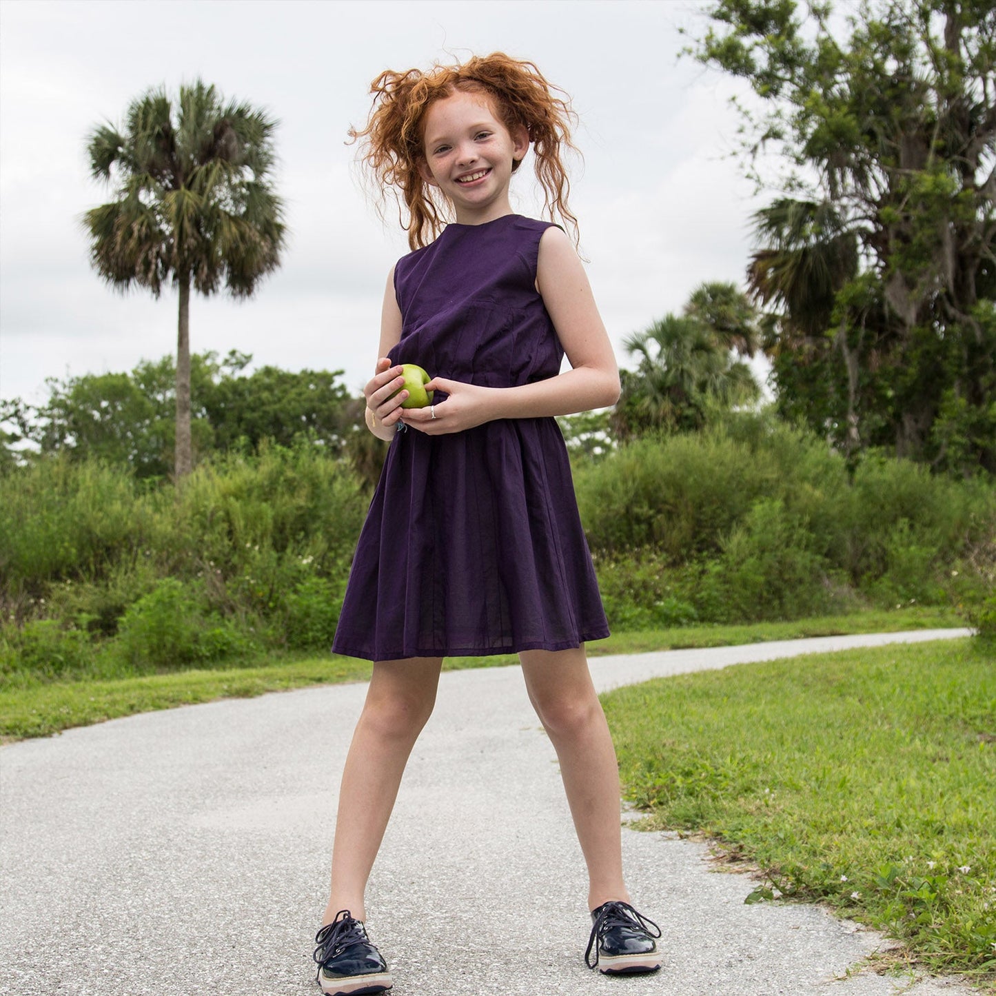 Girls Beach Dress in Purple