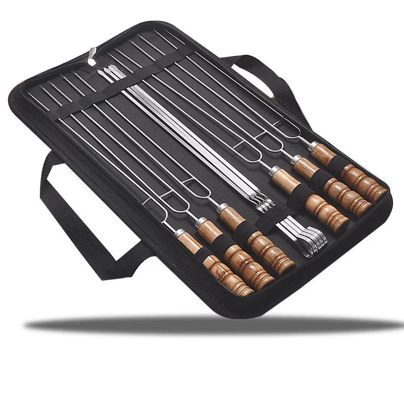 NNEOBA 10PCS Stainless Steel BBQ Skewers Black-1