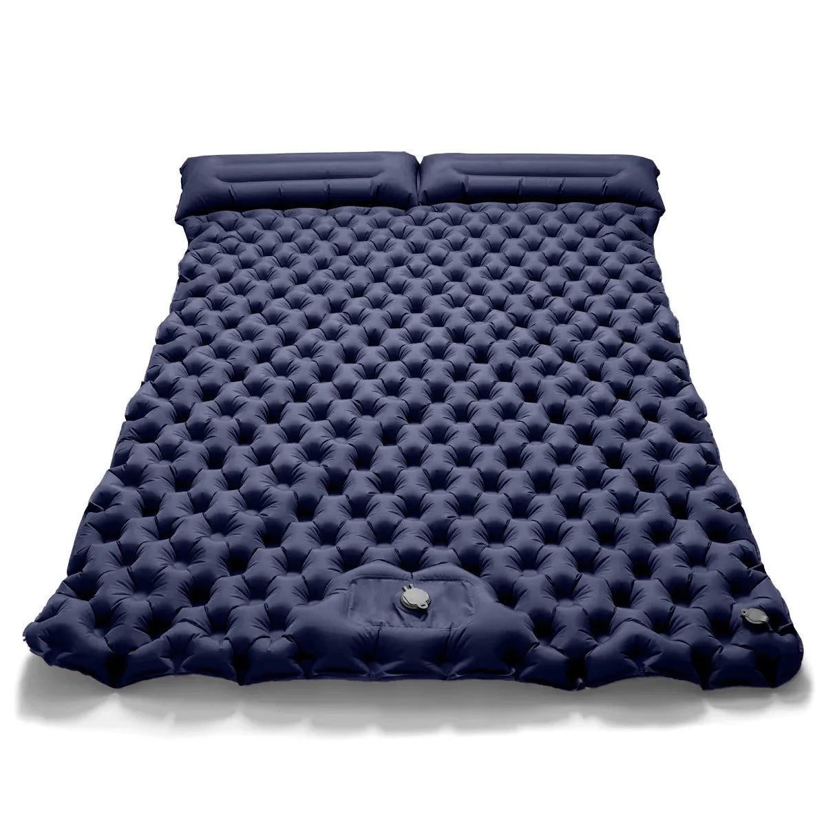 Double Sleeping Pad Inflatable Camping Navy Blue-0