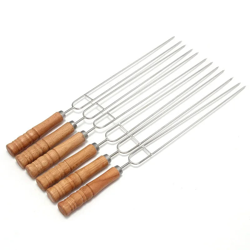 NNEOBA 10PCS Stainless Steel BBQ Skewers Black-2