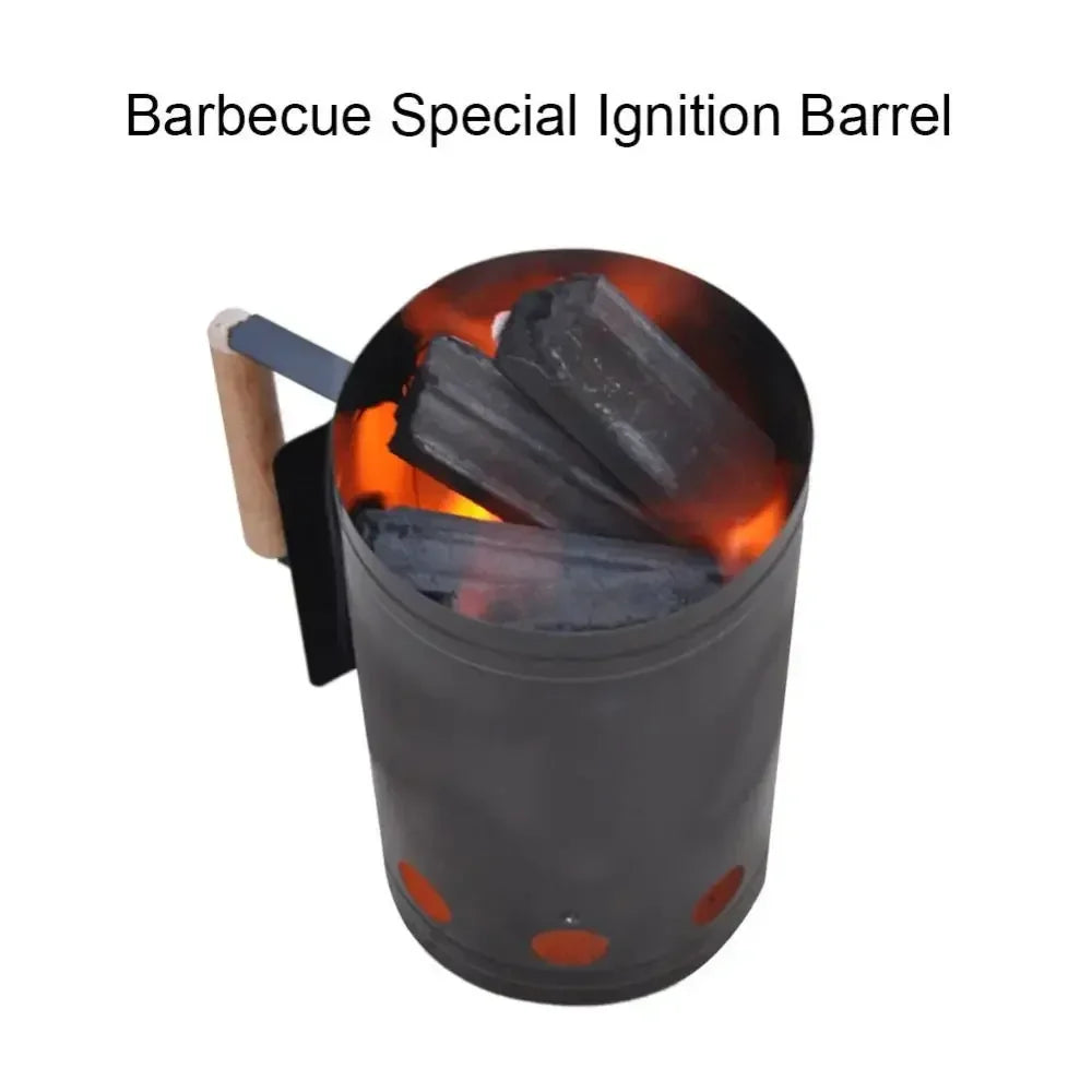 NNEOBA Charcoal Starter Chimney Spark Bucket Black-3