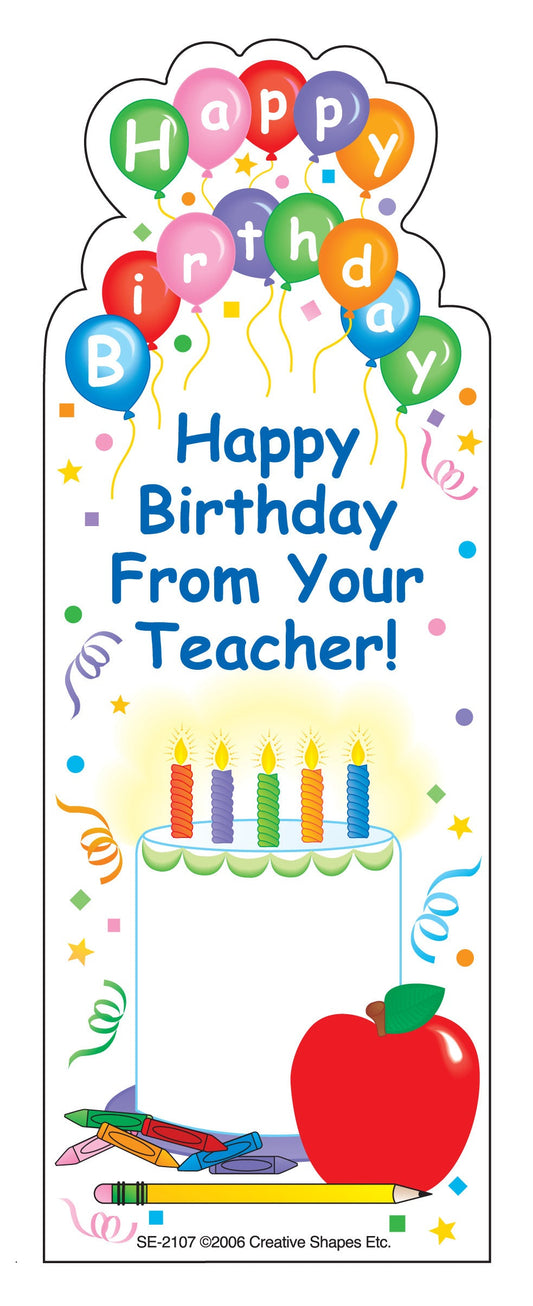 SHAPES ETC. "From Your Teacher" Bookmarks - Birthday-0