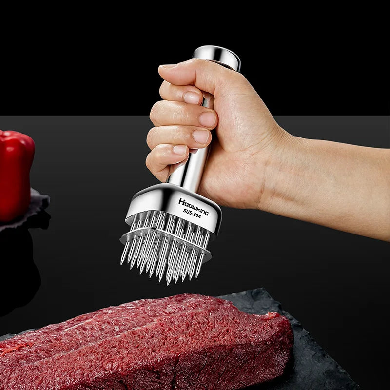 NNEOBA Meat Tenderizer Needle Hammer Silver-1