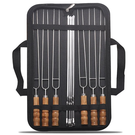 NNEOBA 10PCS Stainless Steel BBQ Skewers Black-0