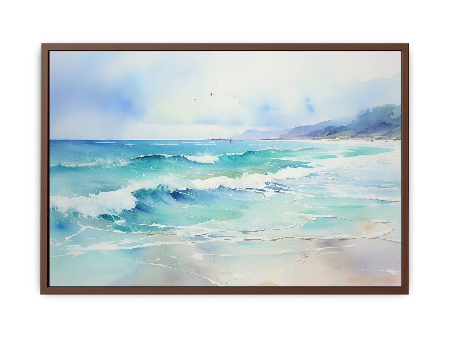 Watercolor Beach Canvas Art Print