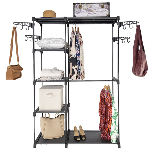 NNEDSZ Sorti Freestanding Portable Closet Metal Wardrobe Garment Rack Hanger-0
