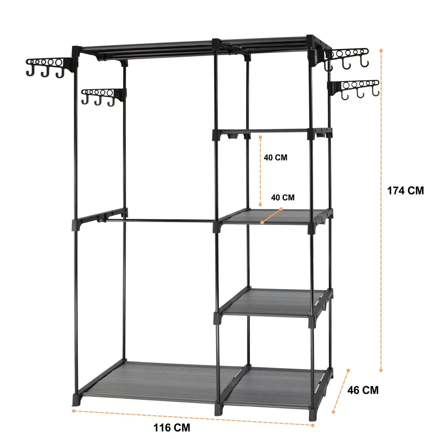 NNEDSZ Sorti Freestanding Portable Closet Metal Wardrobe Garment Rack Hanger-4